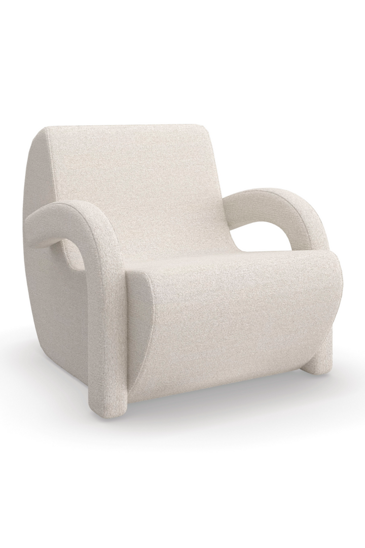 White Bouclé Accent Chair