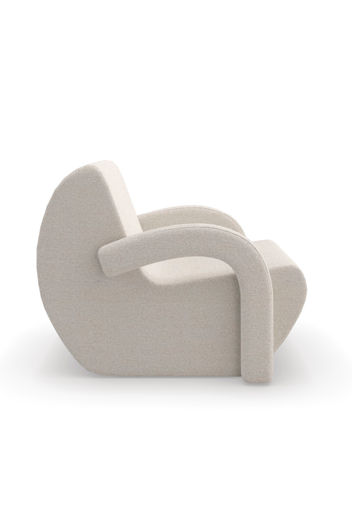 White Bouclé Accent Chair
