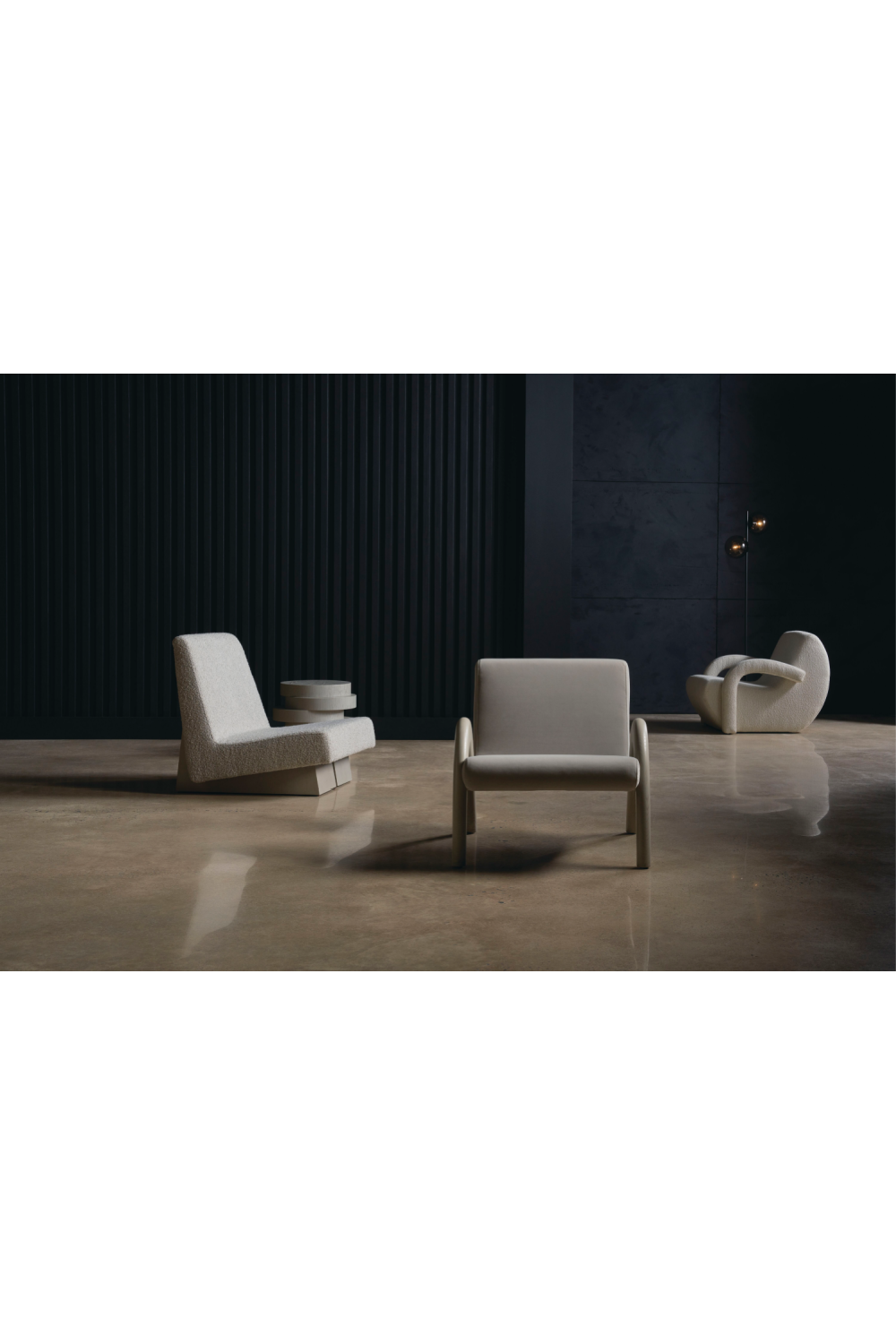 White Bouclé Accent Chair