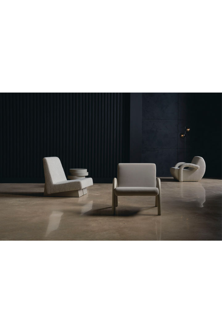 White Bouclé Accent Chair
