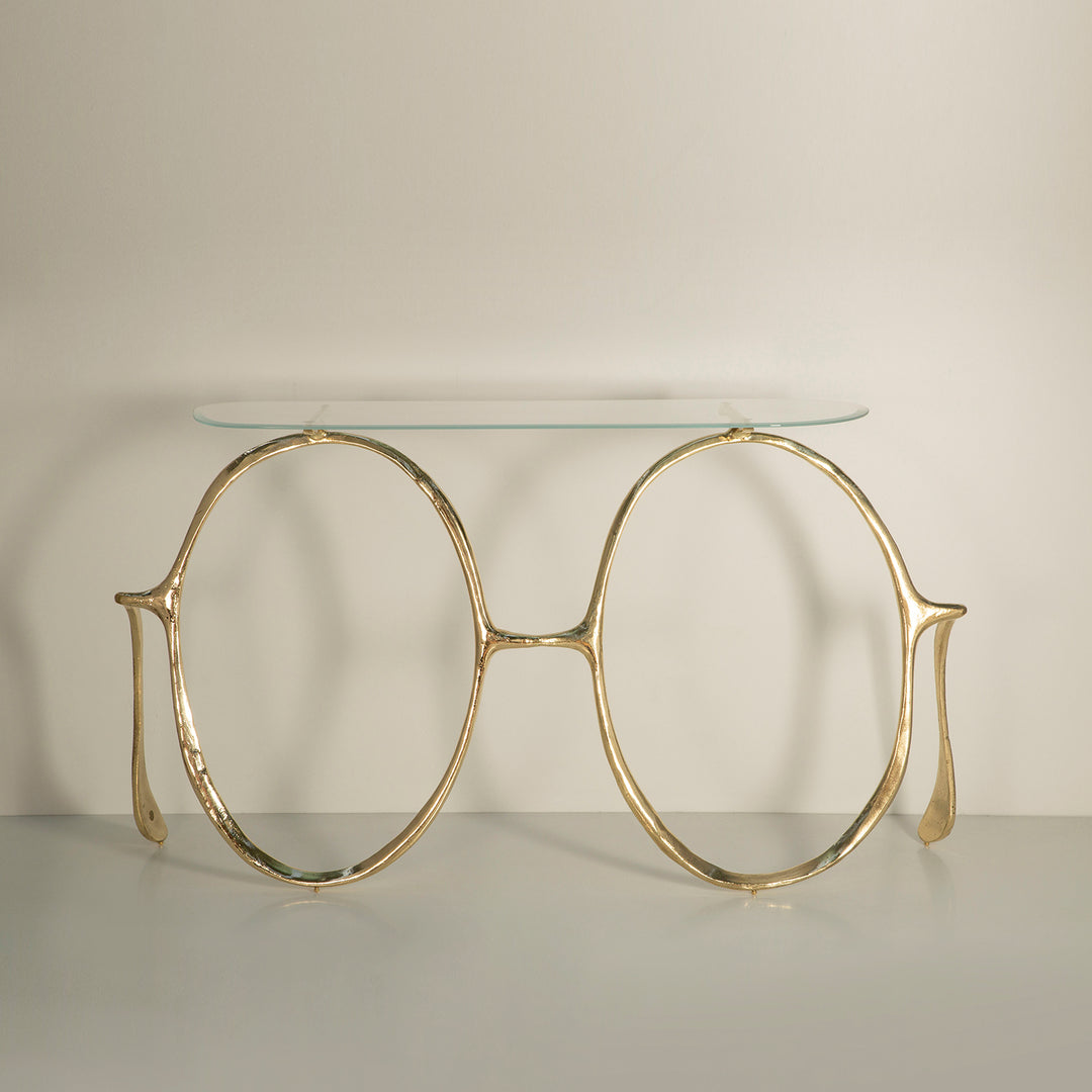 Lennon console, Textured brass