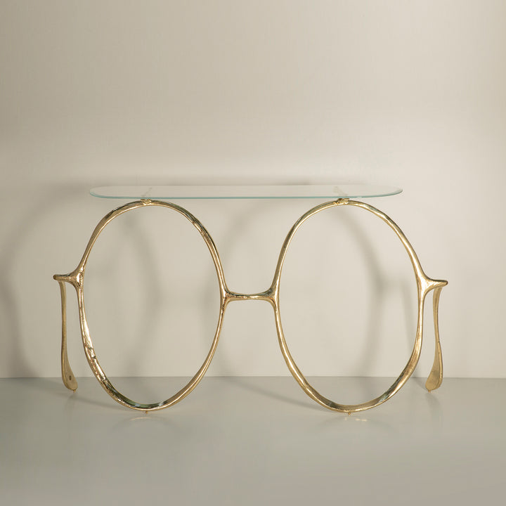 Lennon console, Textured brass