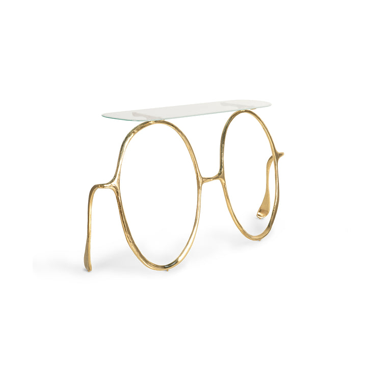 Lennon console, Textured brass