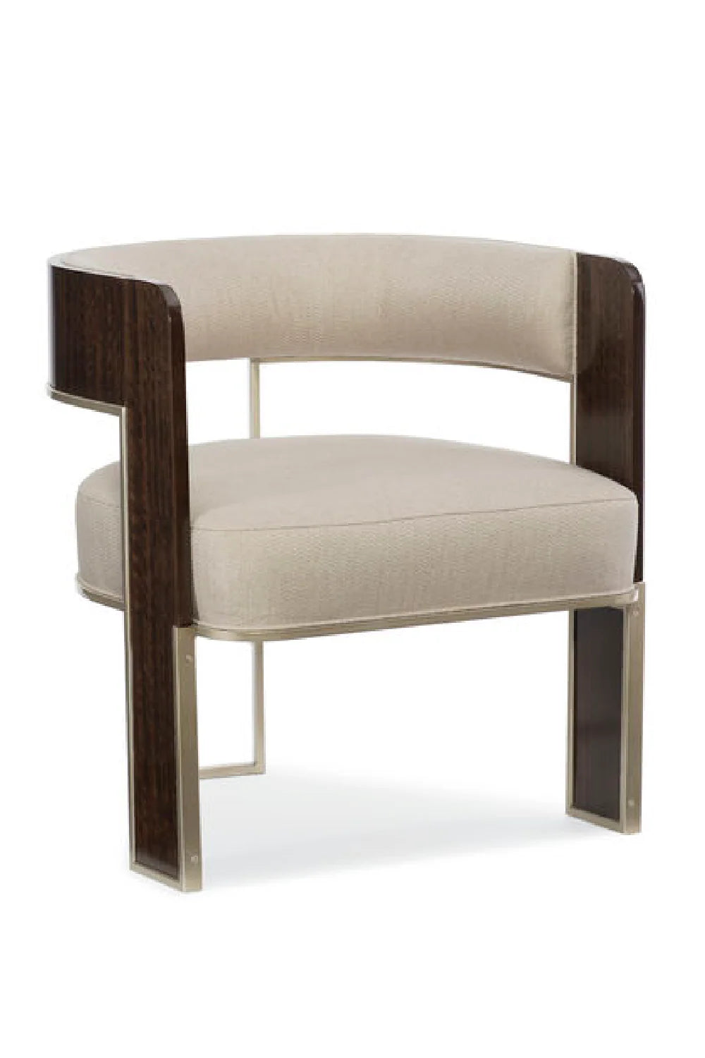 Cream Curved Modern Accent Chair