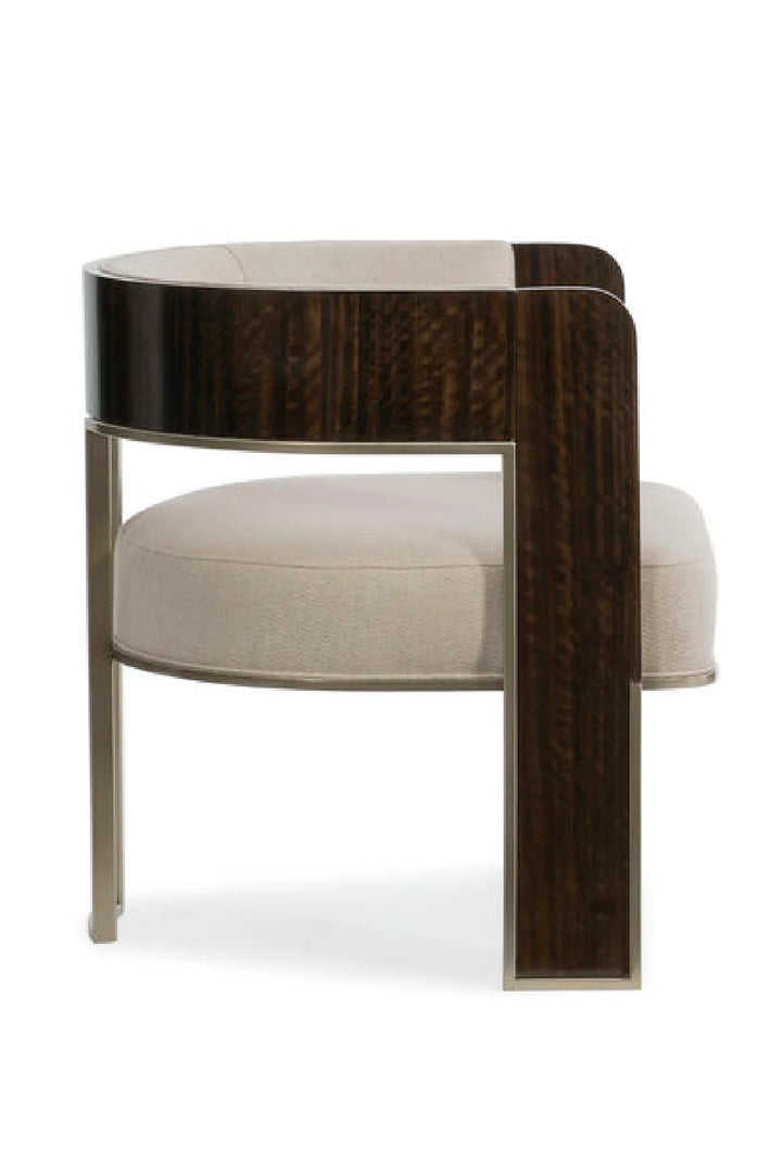 Cream Curved Modern Accent Chair