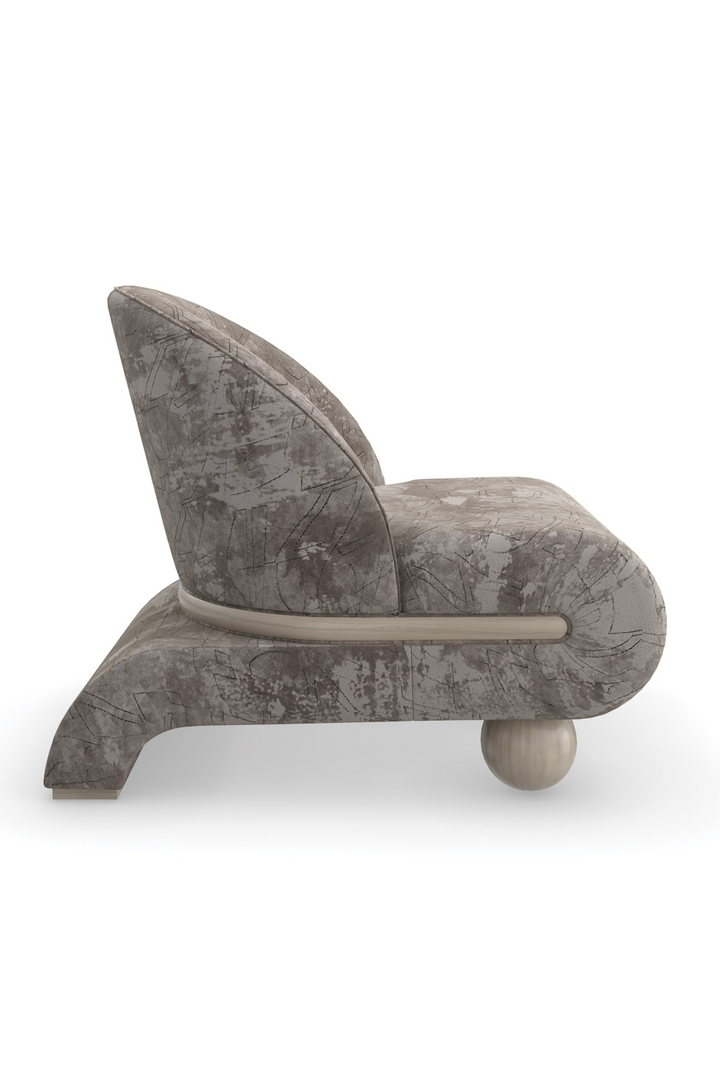 Ball Feet Velvet Accent Chair