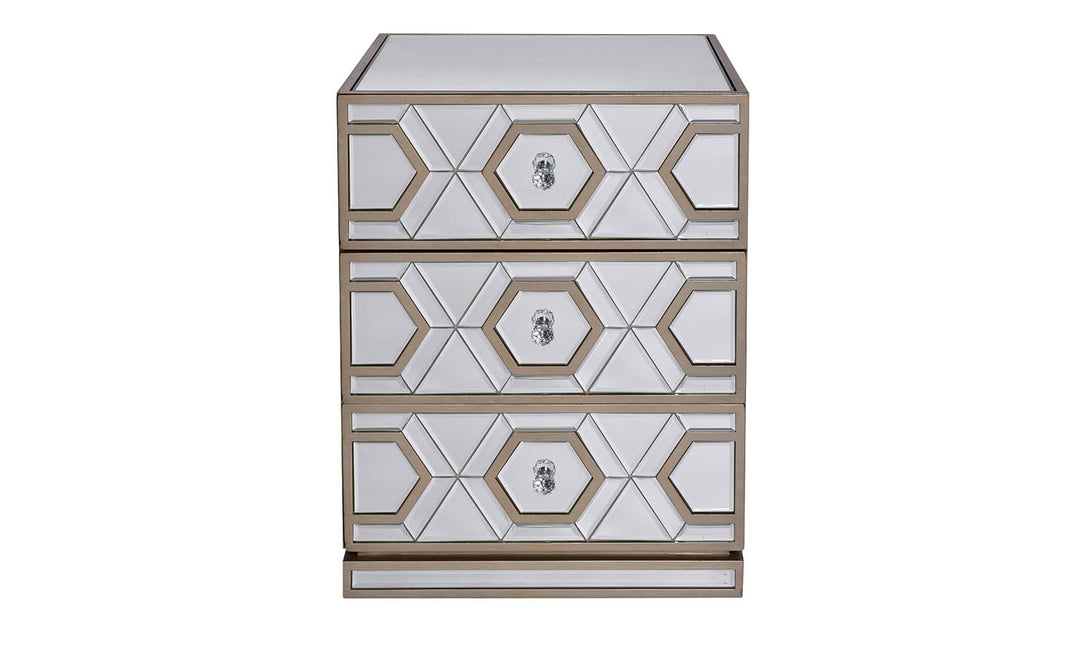 MIRROR BED SIDE TABLE GD