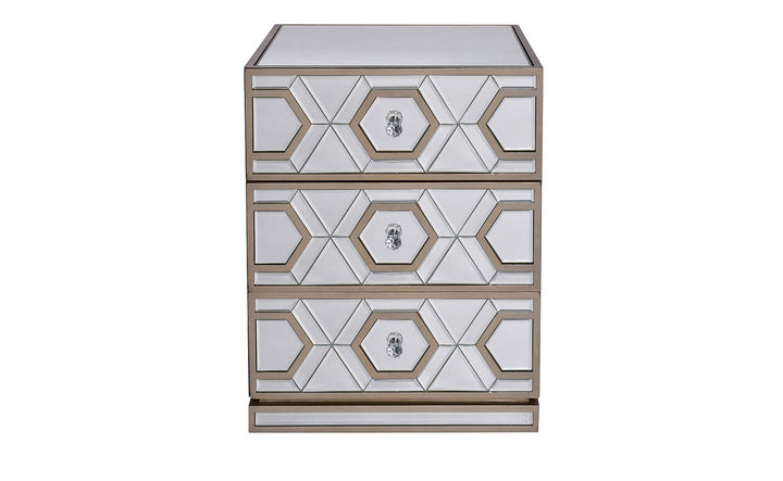MIRROR BED SIDE TABLE GD