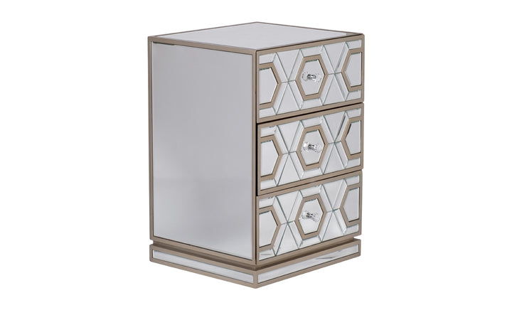 MIRROR BED SIDE TABLE GD