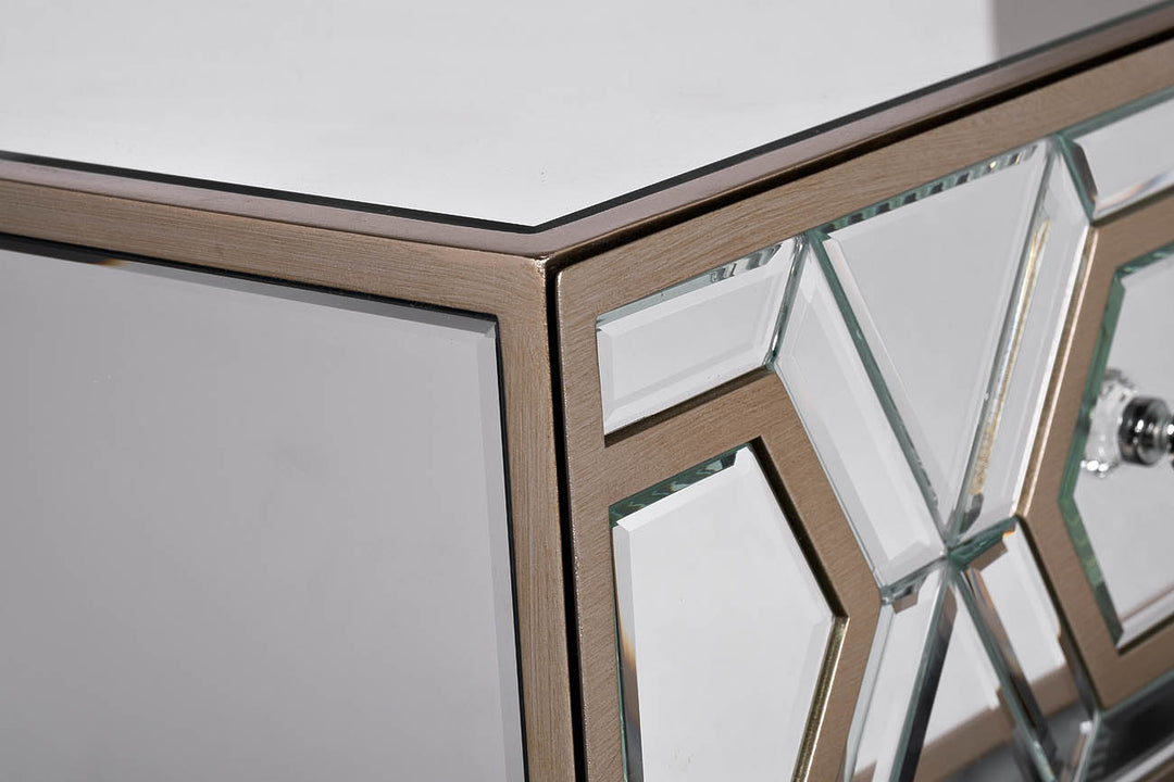MIRROR BED SIDE TABLE GD